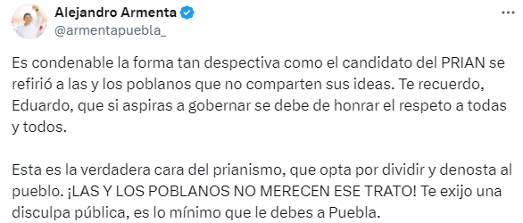 Eduardo Rivera Pérez llama "morenacos" a simpatizantes de Morena