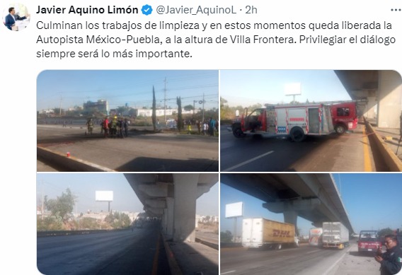 Bloquean la autopista México-Puebla y exigen información sobre desaparecido