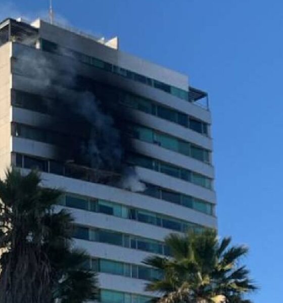 Incendio en un departamento de la Torre Palmas 1, en Angelópolis